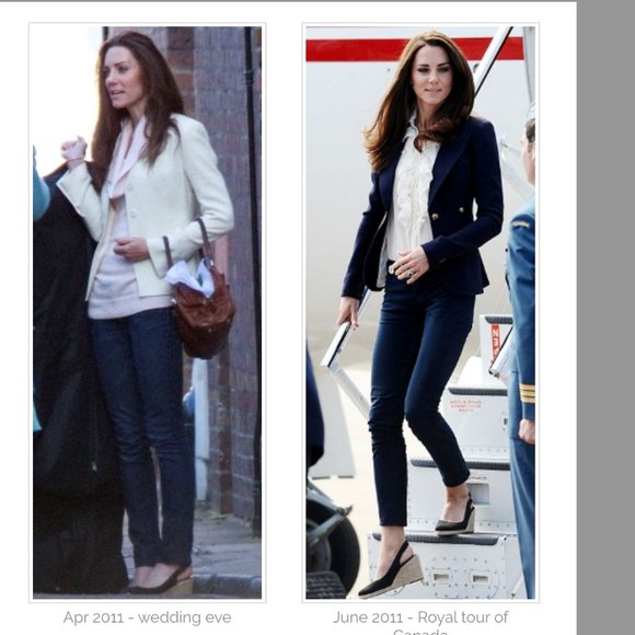Pied-a-Terre 'Imperia' Navy Blue Slingback Espadrille Wedges ASO Kate Middleton - Picture 3 of 11